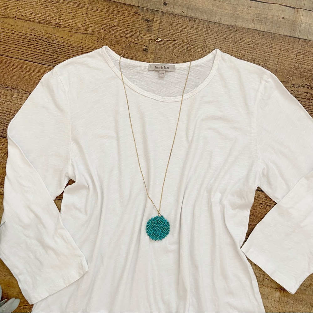 Crisp All White Cotton TUNIC with Asymmetrical Hem - Picture 4 of 11